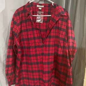 Coldwater Creek Red and Black Plaid Shirt
